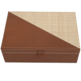 Leather & Raffia Box (Set of 2)