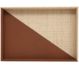 Leather & Raffia Tray (Set of 2)