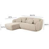 Indie Boucle 2-Piece Cream L-Shaped Sectional