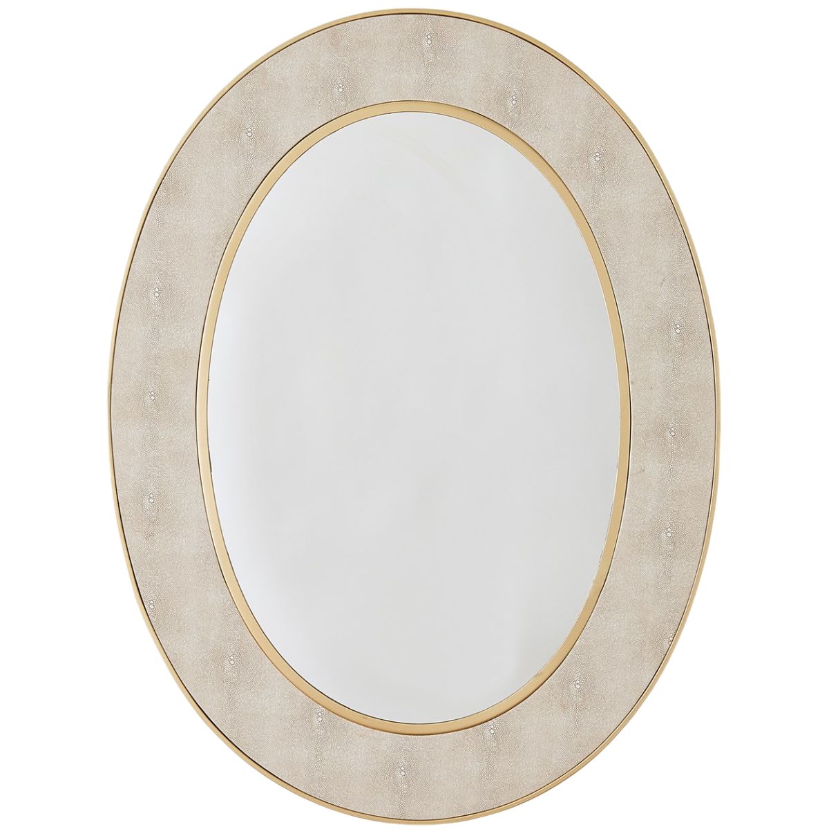 Oval Faux Shagreen Mirror