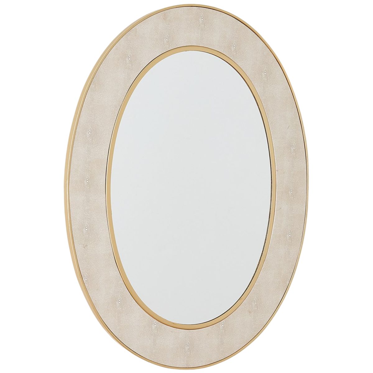 Oval Faux Shagreen Mirror