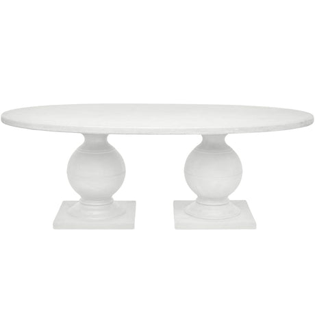 Cyril Indoor/Outdoor Oval Dining Table Outdoor Dining Tables FURCYRIL9644OVWHP