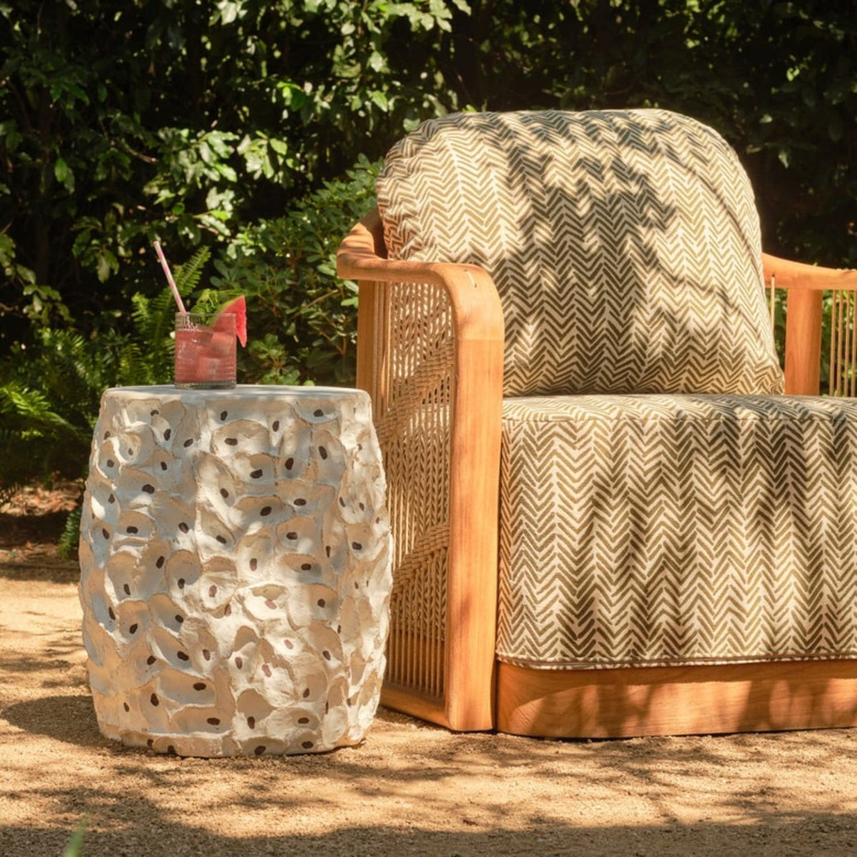 Malta Stool/Side Table Outdoor Ottomans + Stools FURMALTASTRNT