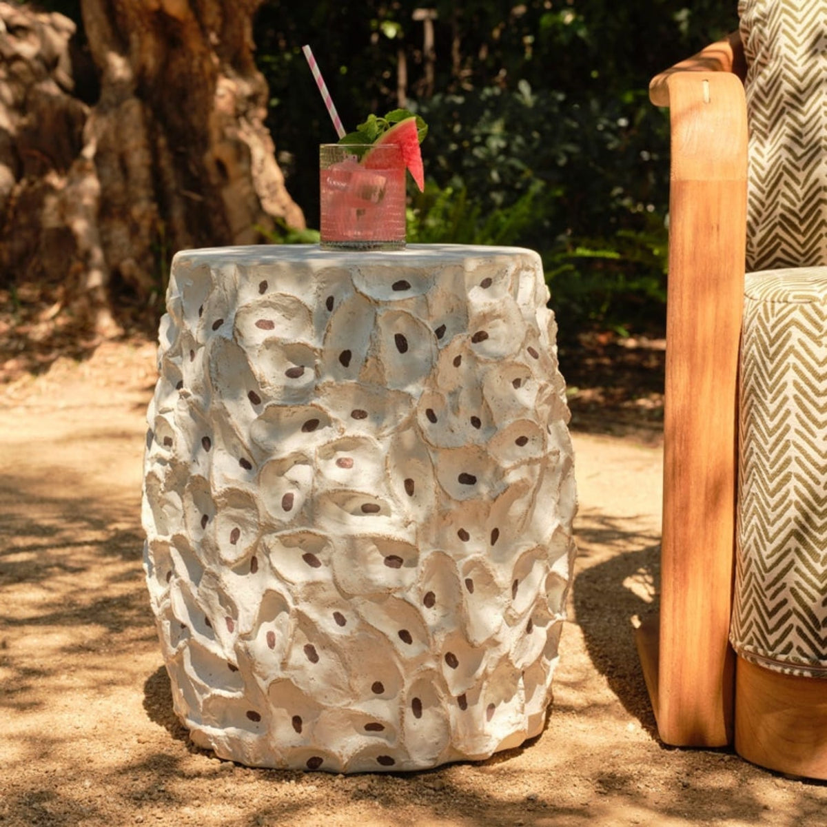 Malta Stool/Side Table Outdoor Ottomans + Stools FURMALTASTRNT