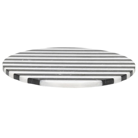 Marceau Black/White Striped Lazy Susan