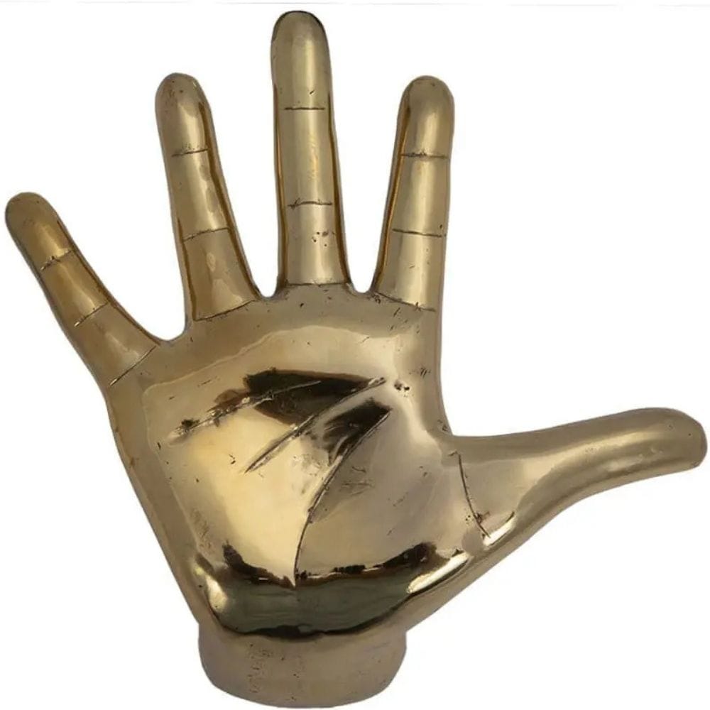 Brass Hand on the Wall Sculptural Objects AB-231BR 00842449116184