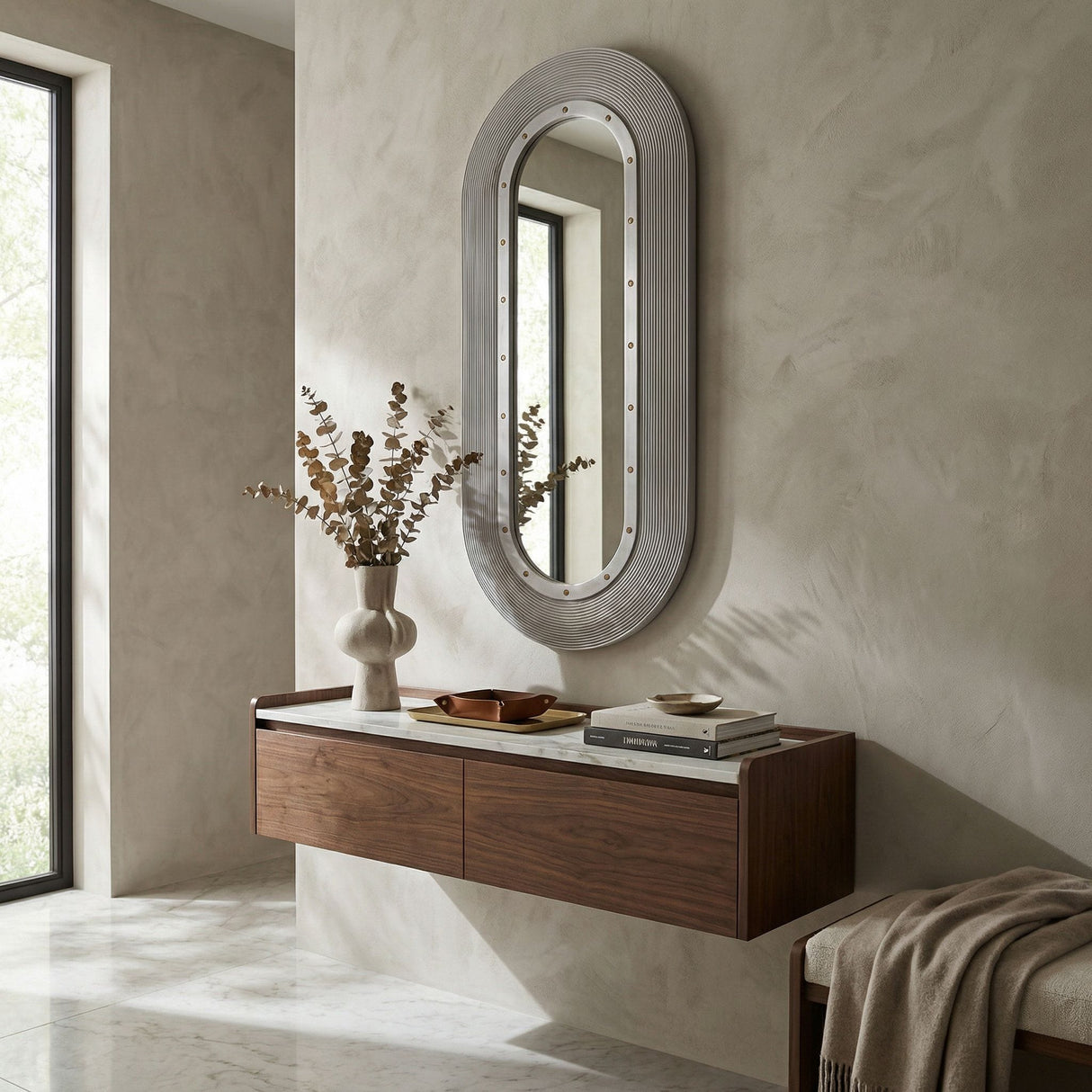 Luna Mirror Round + Oval Mirrors GMIR171WH 00842449131316