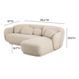 Indie Boucle 2-Piece Cream L-Shaped Sectional