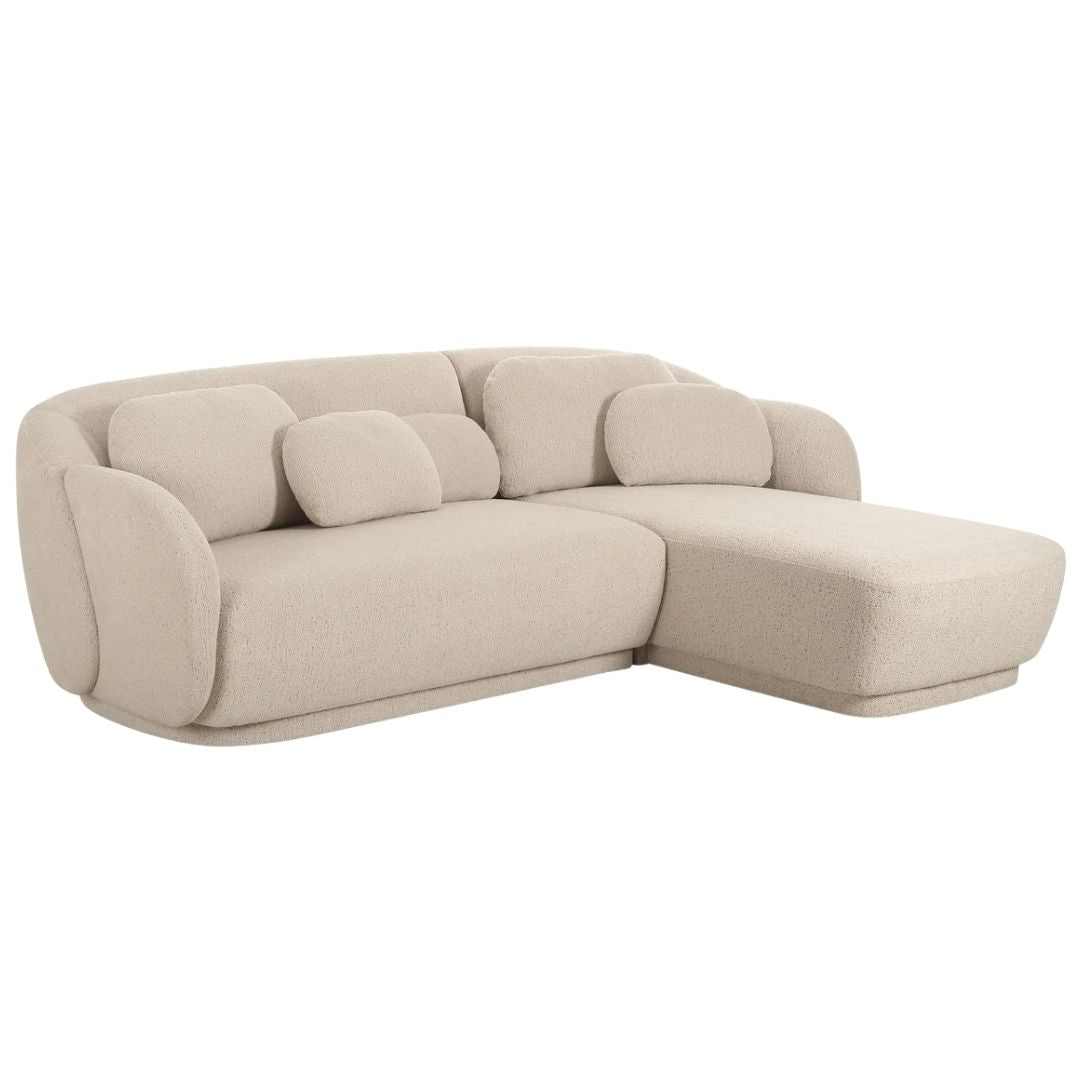 Indie Boucle 2-Piece Cream L-Shaped Sectional