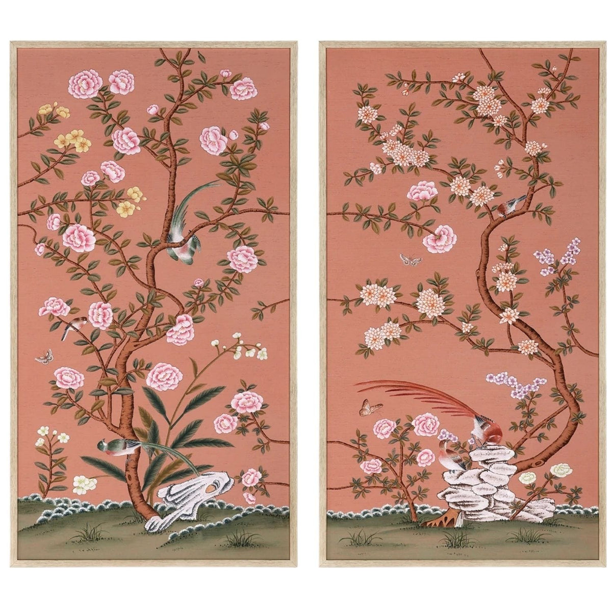 Russet Terrace Framed Silk Panel Pair Wall Art RST-675-311