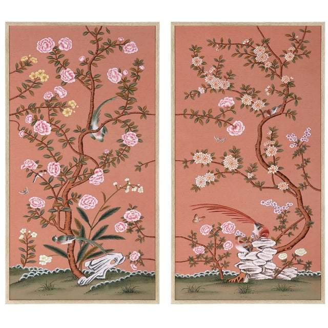 Russet Terrace Framed Silk Panel Pair Wall Art RST-675-311