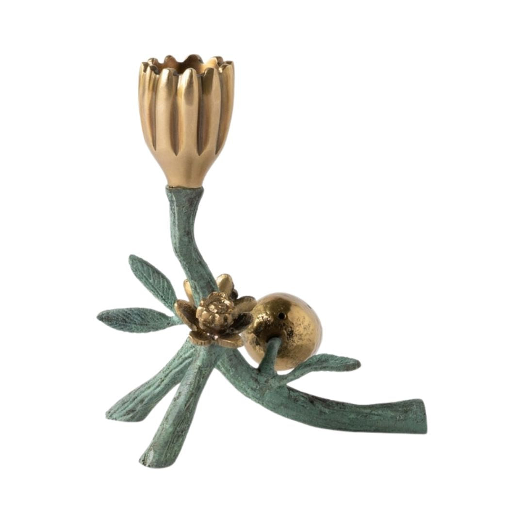 Bernadette Antique Gold Patina Candle Holder