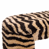 Sahara Brown Striped Tufted Bench