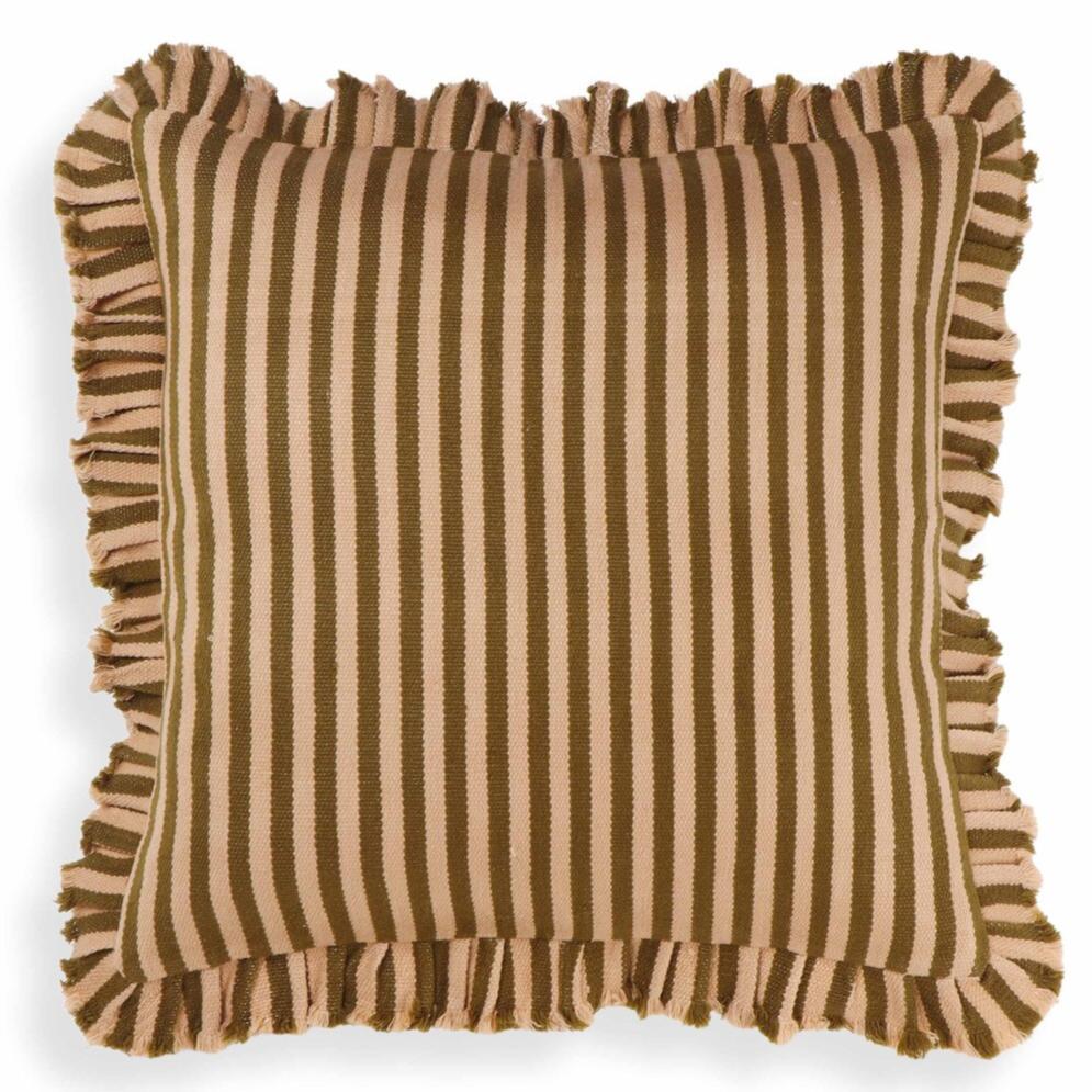 Valencia Striped Ruffle Pillow