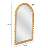 Arched Paula Natural Rattan Wall Mirror