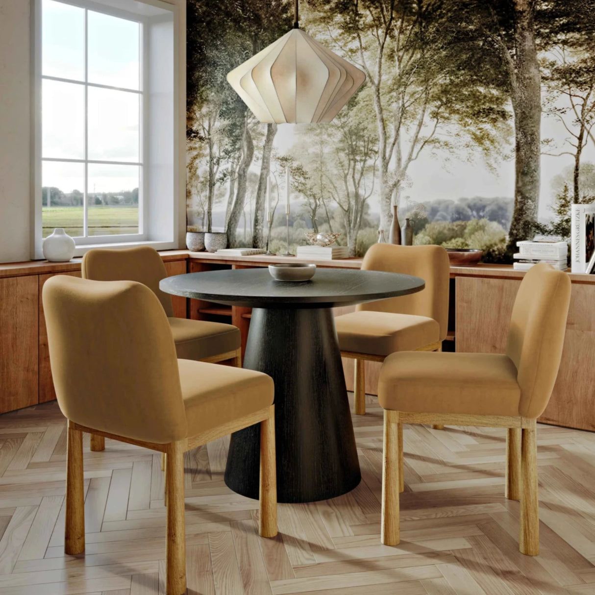 Mena Velvet and Oak Dining Chair