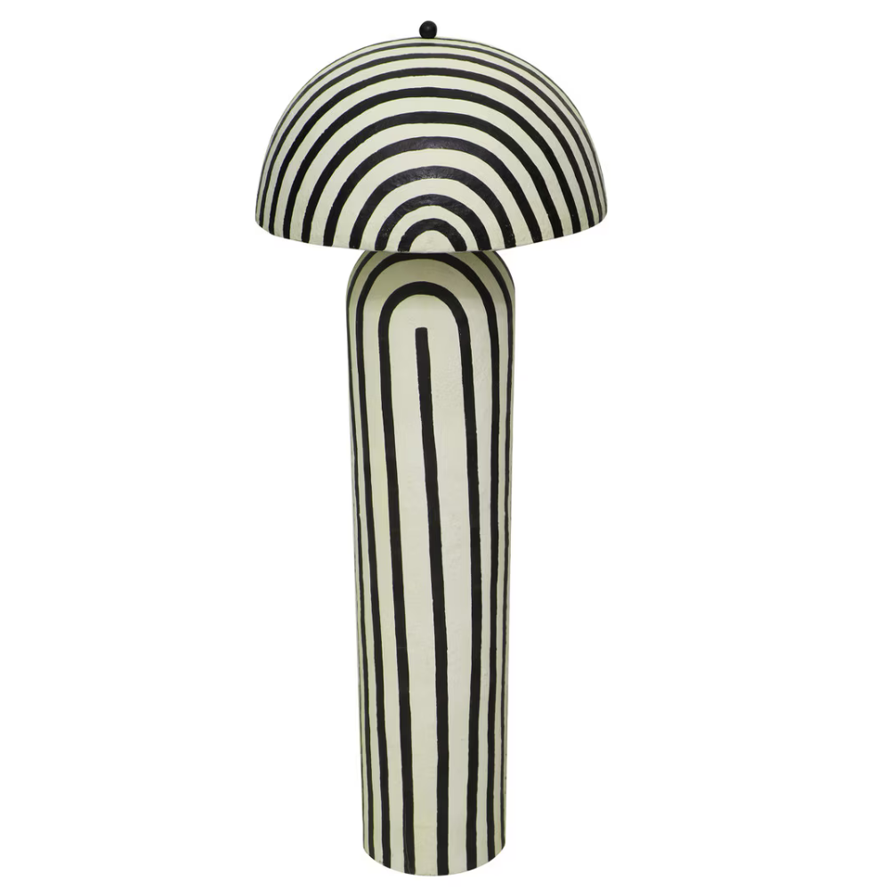 Lennox Striped Papier Mache Floor Lamp