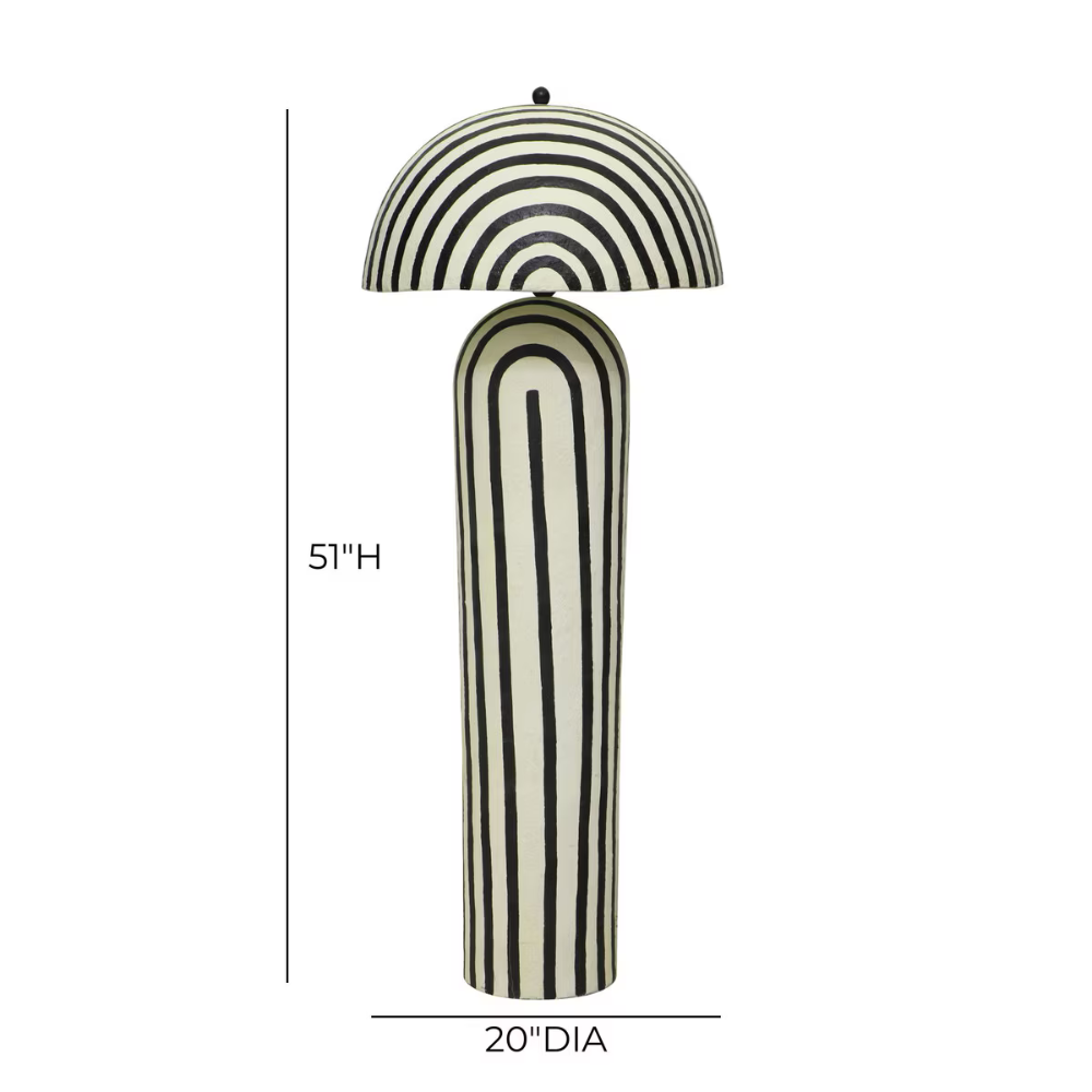 Lennox Striped Papier Mache Floor Lamp