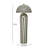 Lennox Striped Papier Mache Floor Lamp