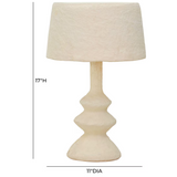 Ivory Cotton Mache Table Lamp