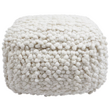 Betsy Cream Woven Pouf