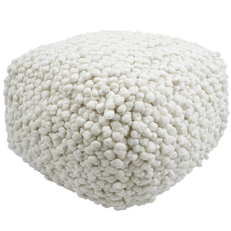 Betsy Cream Woven Pouf