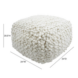 Betsy Cream Woven Pouf