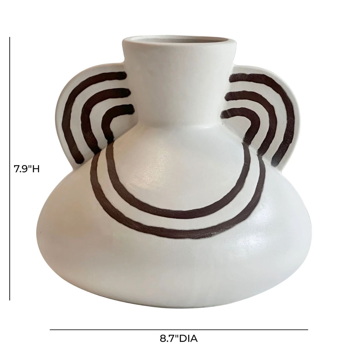 Ceramic Squiggle Wide-Bodied Vase