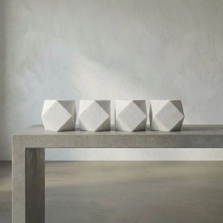 Noir Polyhedron Candle Holder Decor WH_YT0717-7WH