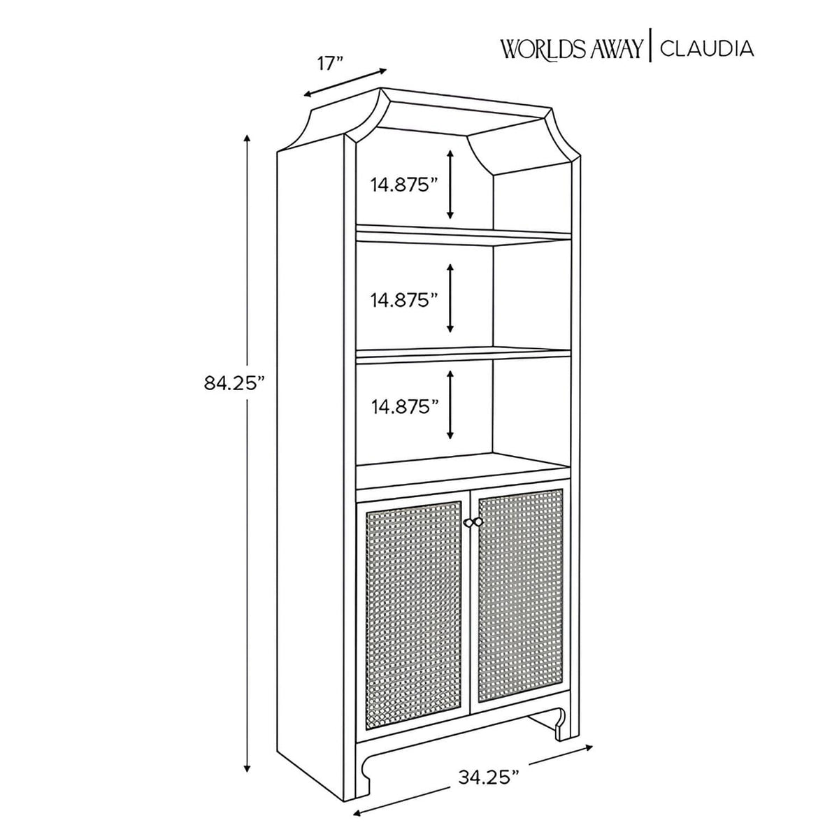 Claudia Etagere Bookcases, Tall Cabinets + Shelving