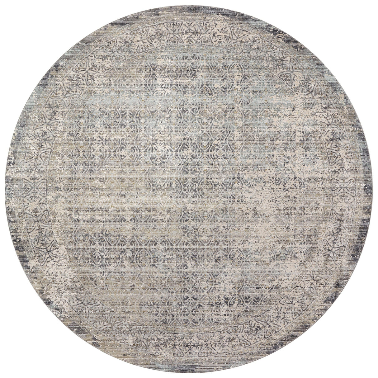 Amber Lewis Alie Round Rug - Sky/Stone Rugs loloi-ALIEALE-04SCSN-53RD
