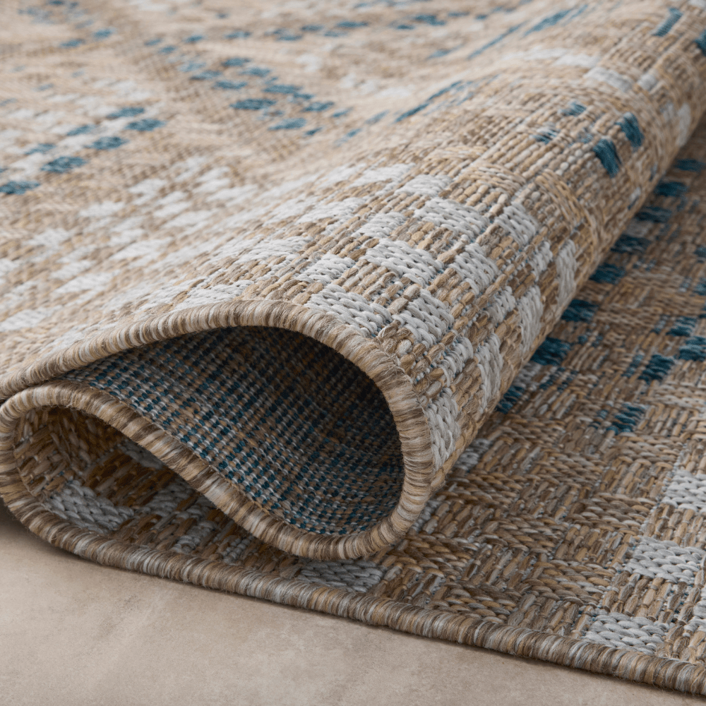 Amber Lewis x Loloi Topanga Indoor/Outdoor Rug - Natural/Aqua Rugs