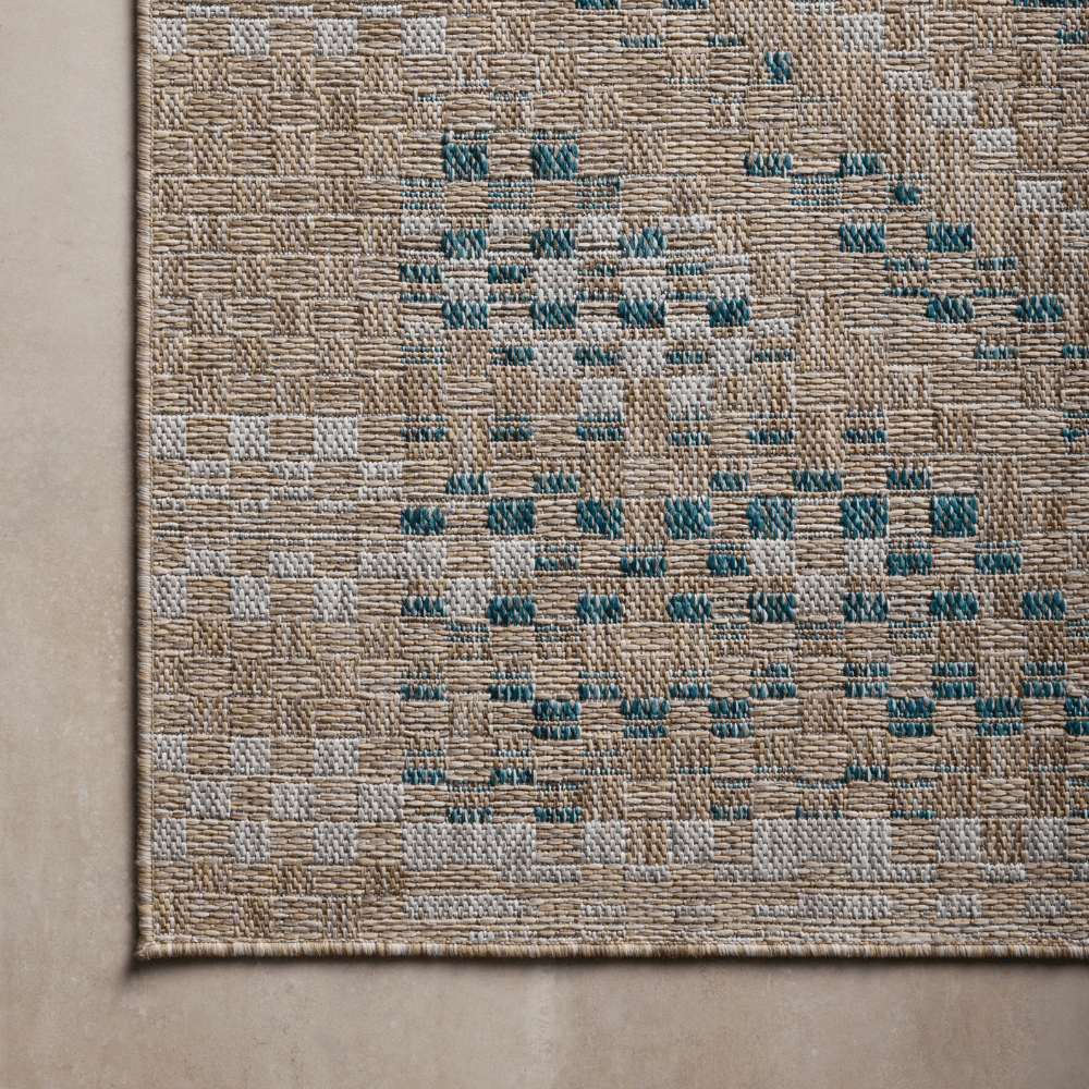 Amber Lewis x Loloi Topanga Indoor/Outdoor Rug - Natural/Aqua Rugs