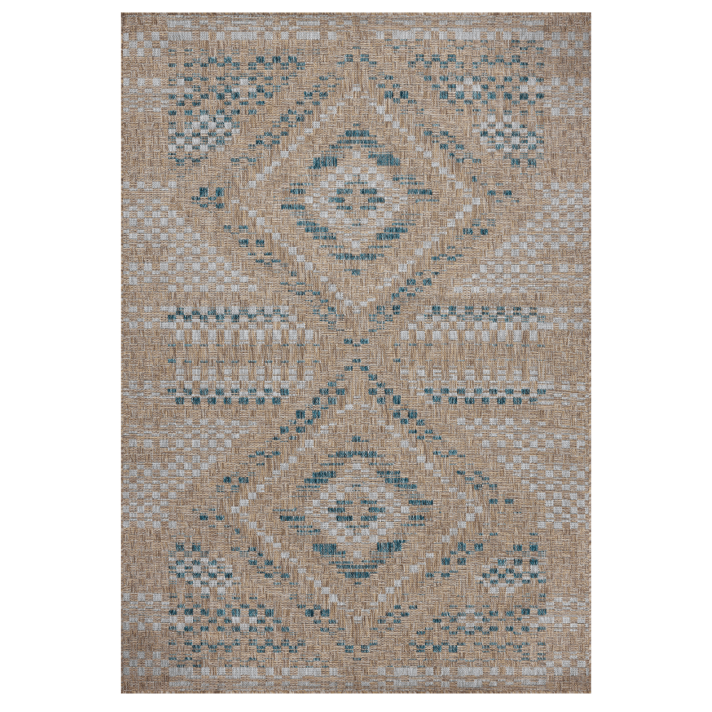 Amber Lewis x Loloi Topanga Indoor/Outdoor Rug - Natural/Aqua Rugs TOPATOP-04NAAQ2339 885369754937