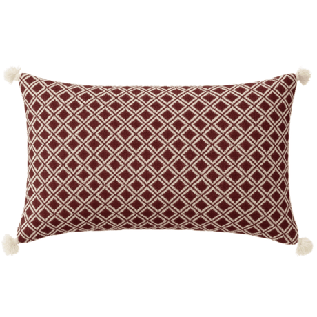 Antigua Pillow Burgandy Geometric Pillow & Decor archive-burgandy-geometric