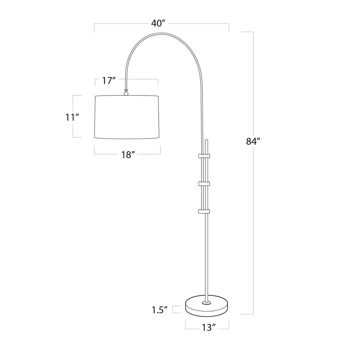 Arc Floor Lamp With Fabric Shade - Polished Nickel Lamp