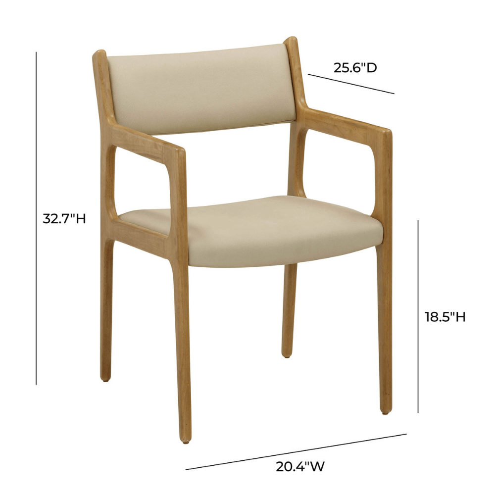 Ari Cream Vegan Leather Dining Chair - Set of 2 Dining Chair TOV-D54353