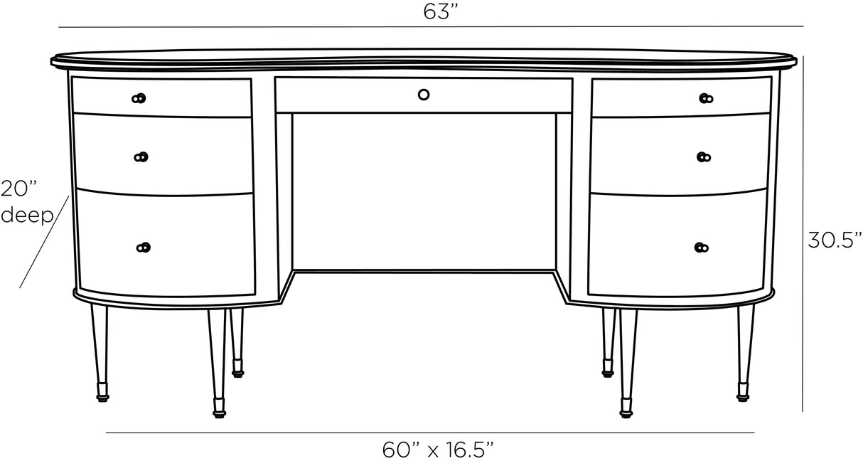 Arteriors Pelham Desk Wooden Oval Desk arteriors-5762