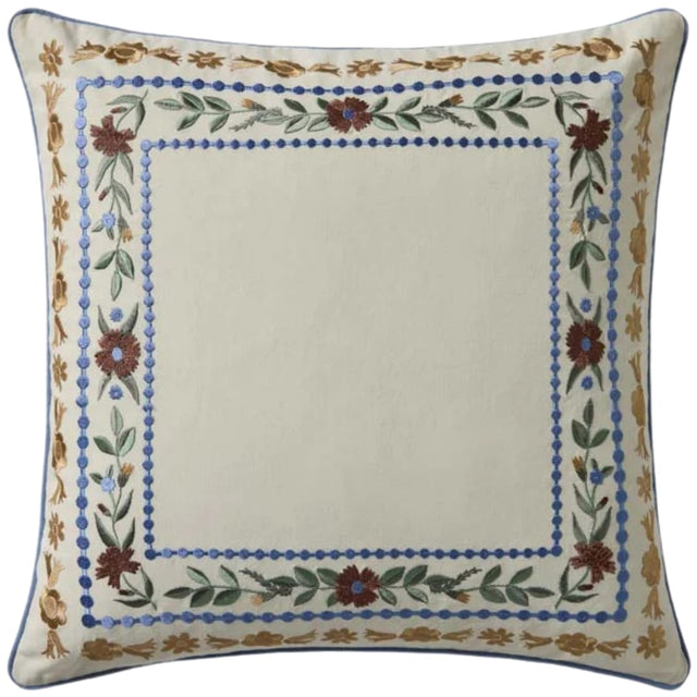 Aster Border Pillow Throw Pillows PSETPRP0082IVMLPIL3 885369943362