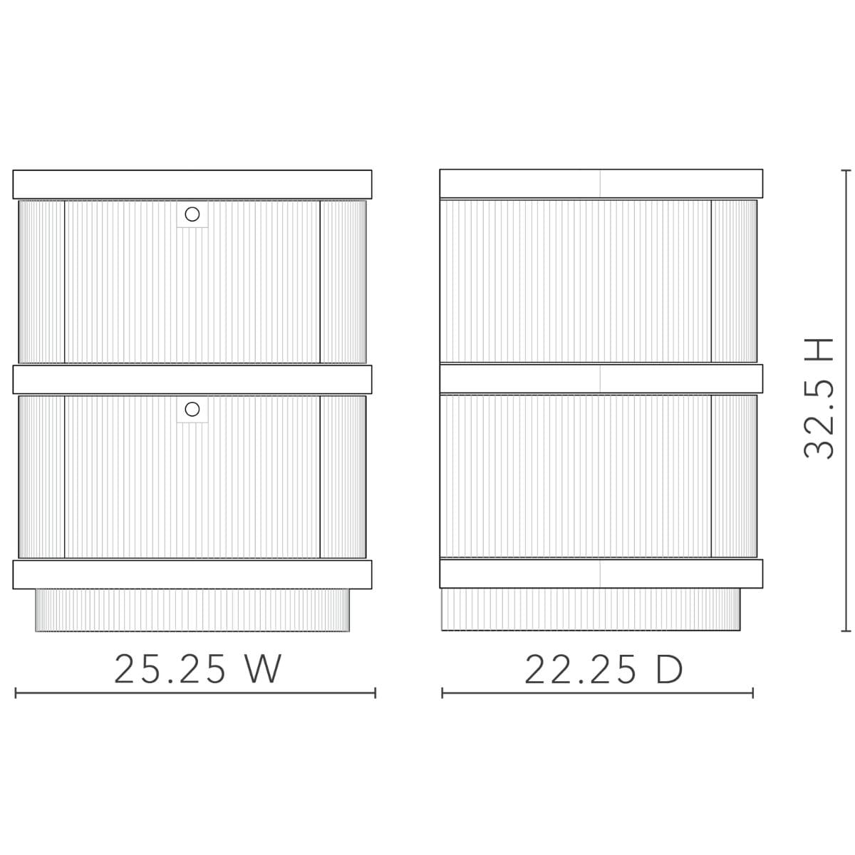 Atlas 2-Drawer Side Table Nightstands + Bedside Tables ATL-120-8980-884
