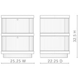 Atlas 2-Drawer Side Table Nightstands + Bedside Tables ATL-120-8980-884