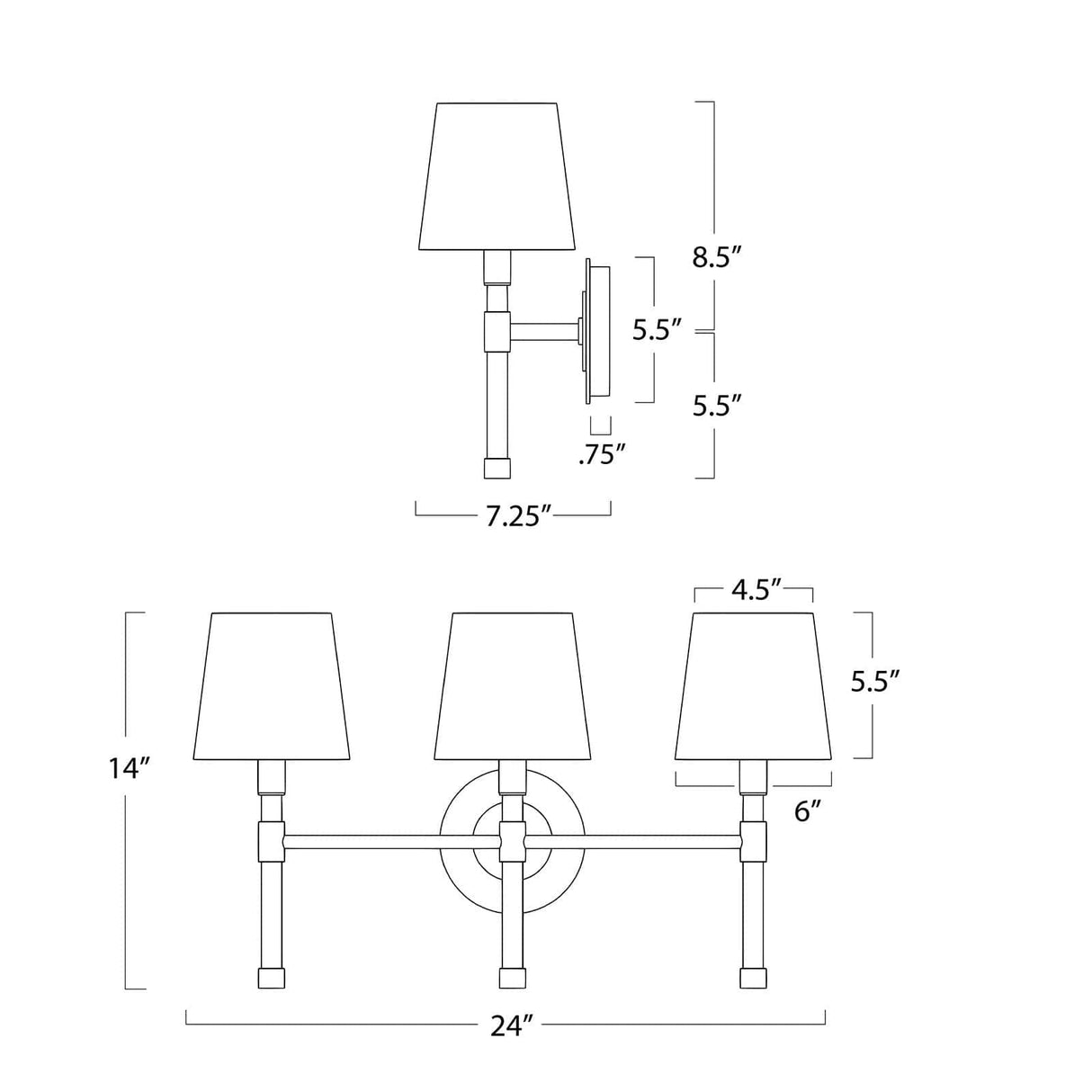 Auburn Triple Sconce Wall Lighting 15-1210 844717034503