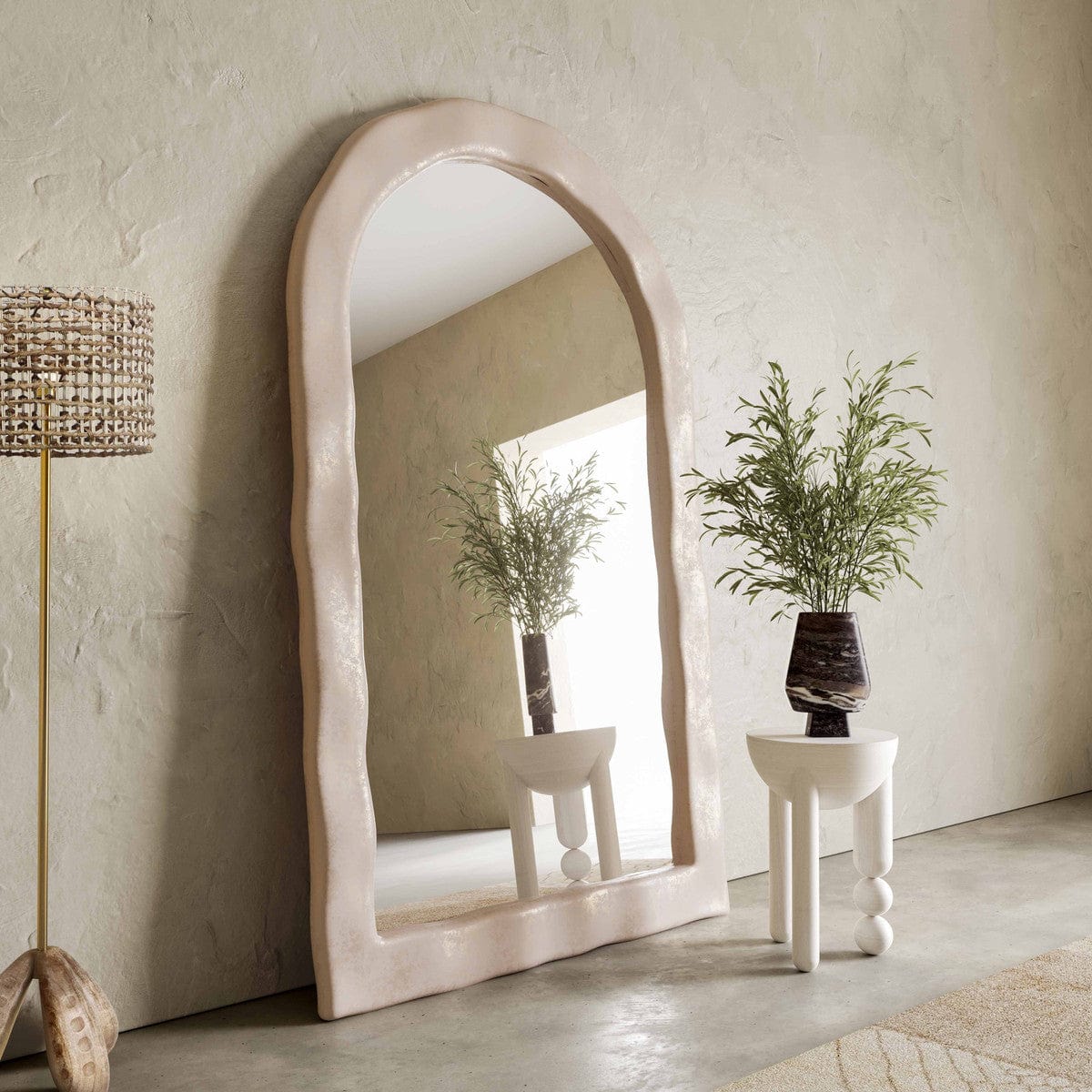 Ava Textured Floor Mirror – Meadow Blu