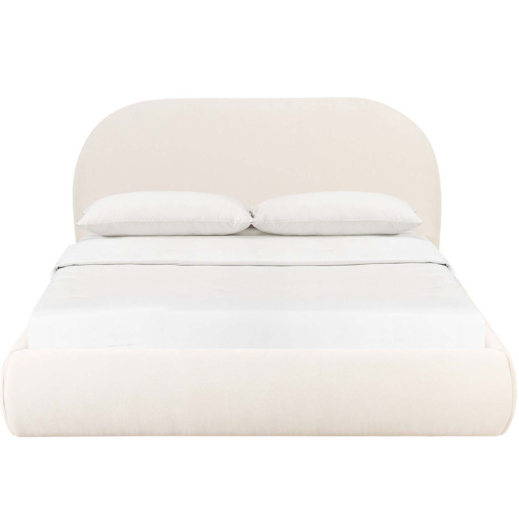 TOV Furniture Bara Cream Textured Velvet Bed King