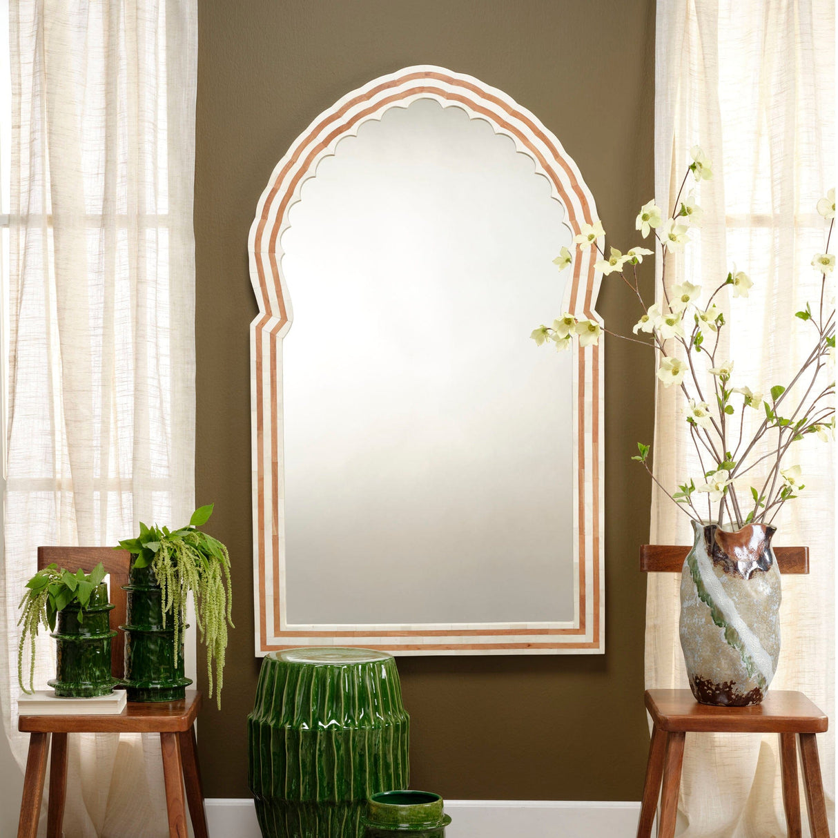 Bardot Bone & Wood Mirror Mirrors