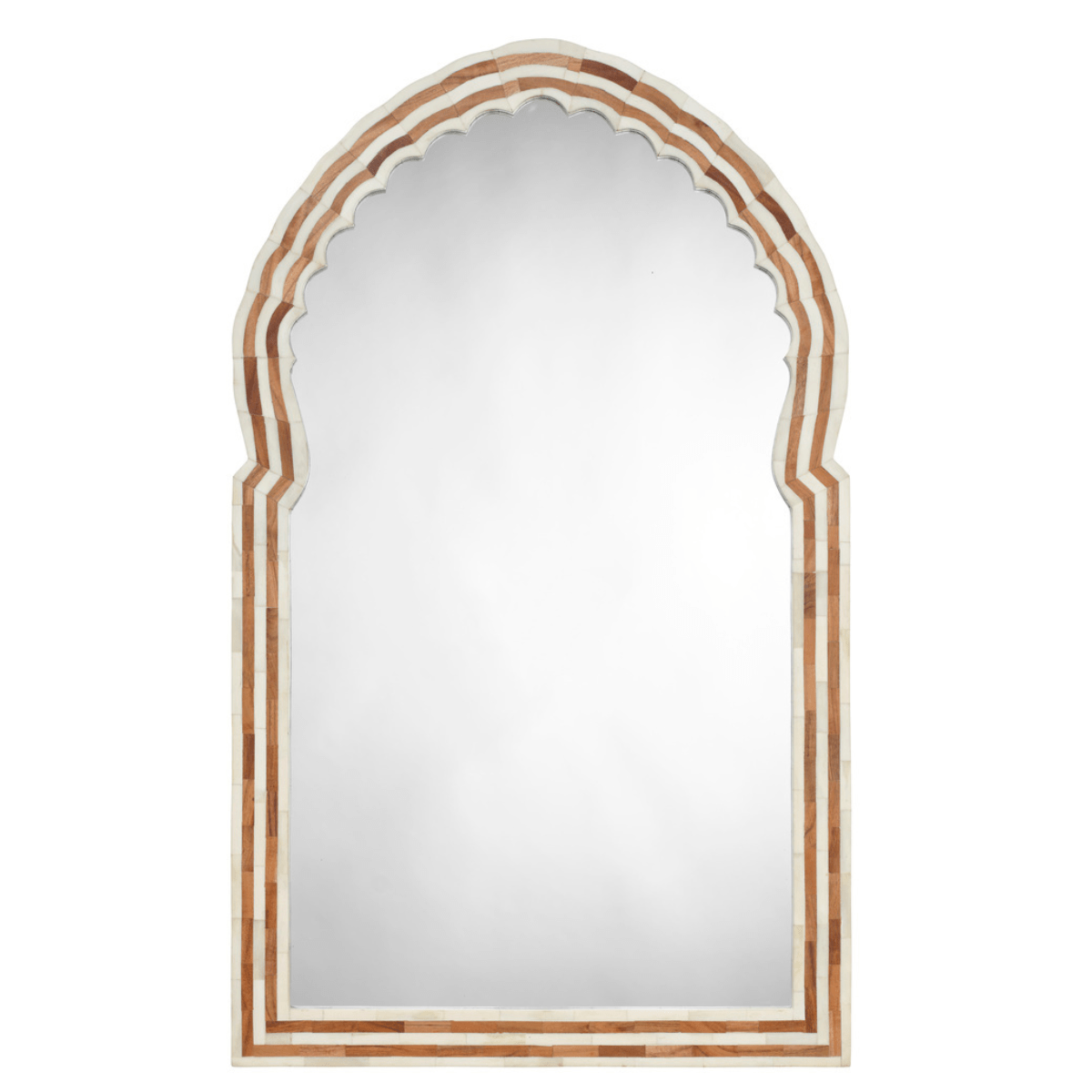 Bardot Medium Bone & Wood Mirror Mirrors 6BARD-MINA 688933037784