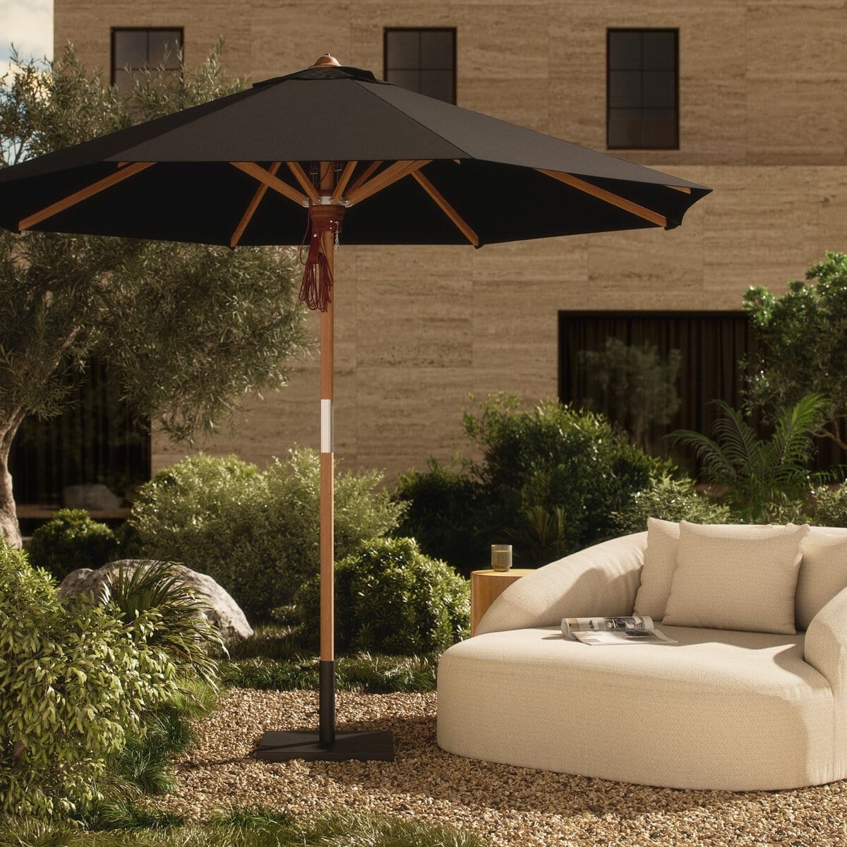 Baska Outdoor Round Umbrella Outdoor Lounge Furniture