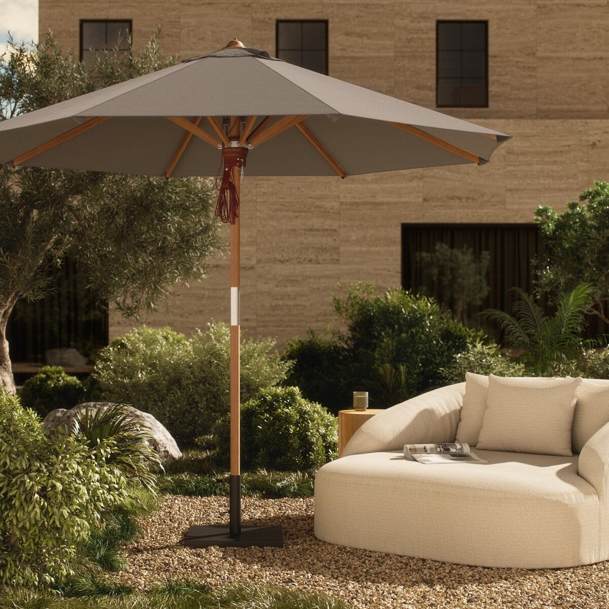 Baska Outdoor Round Umbrella Outdoor Lounge Furniture