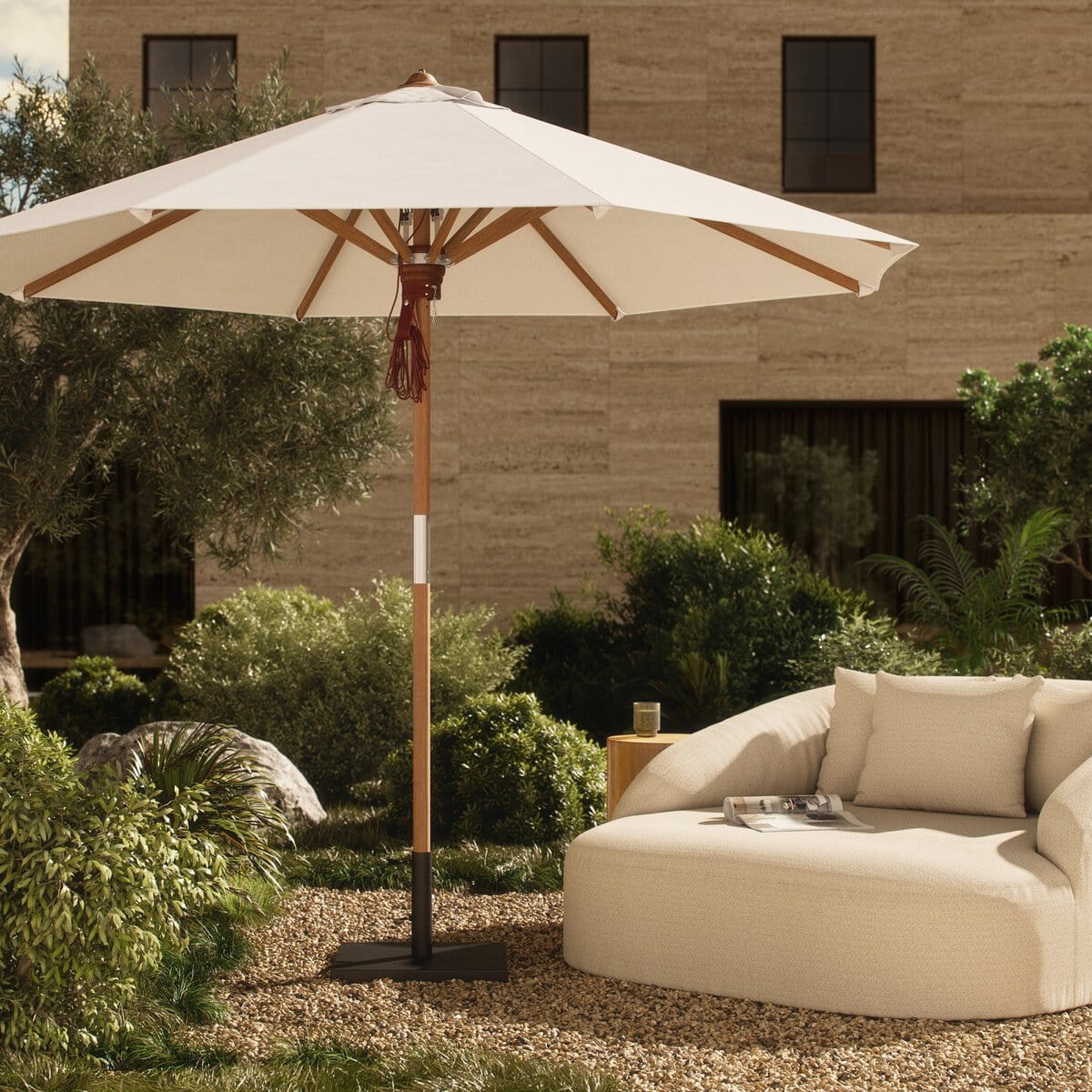 Baska Outdoor Round Umbrella Outdoor Lounge Furniture