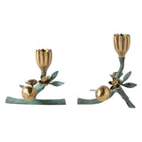 Bernadette Antique Gold Patina Candle Holder Candleholders